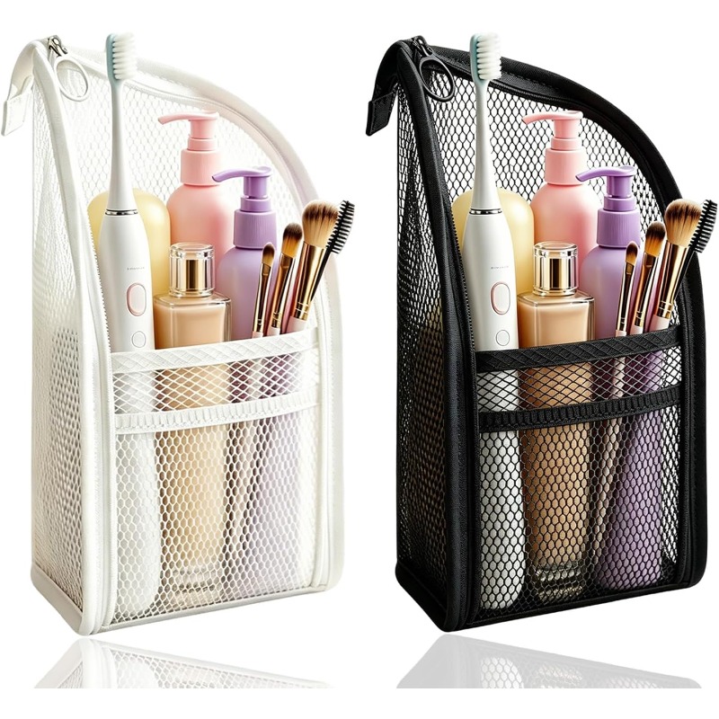 Travel Accessories Holder - Mesh toilettas, ademend, sneldrogend, staande verticale