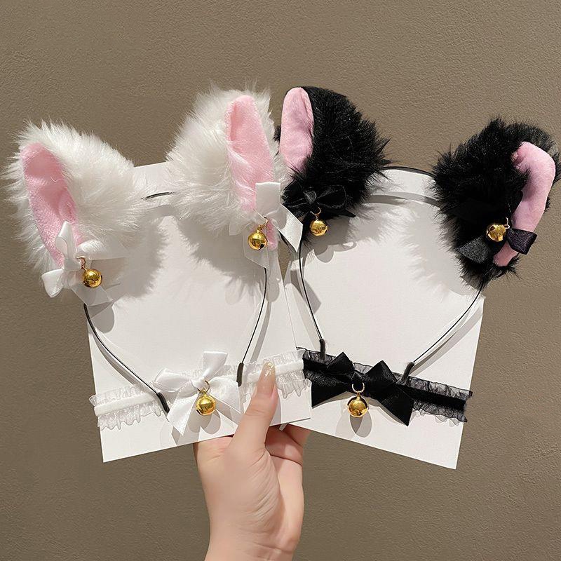 Quirky Travel Accessories - Pluche kattenoor hoofdband voor dames, schattige