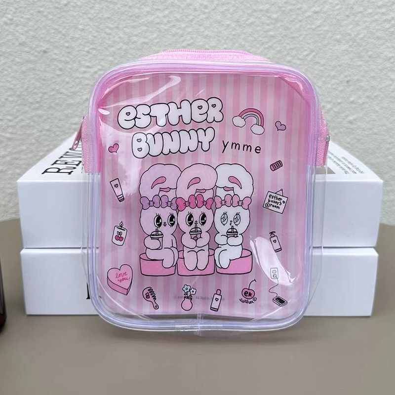 Travel Accessories Toiletry Bag - Schattige Esther Bunny transparante make-uptas roze