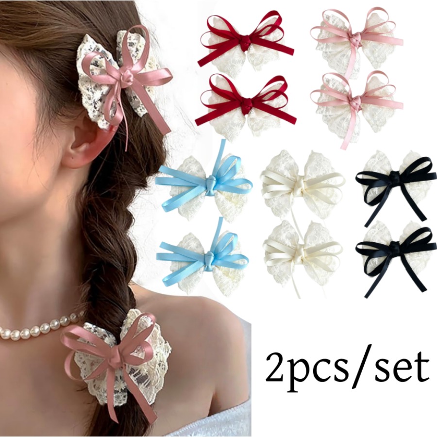 Travel Accessories For 10 Year Old Girl - 2 stks/set Leuke Kanten Strik Haarspeldjes