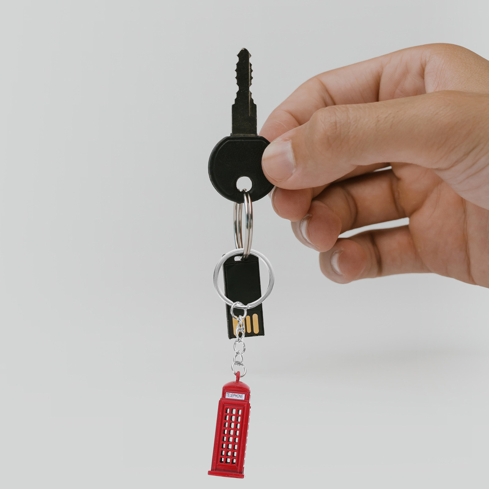 Travel Accessories London - 5-delige Londense souvenir sleutelhangerset: rode bus,