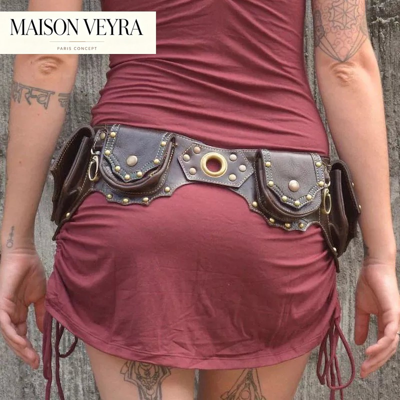 Travel Accessories Hip Belt - 1pc Middeleeuwse Steampunk lederen heuptas Utility