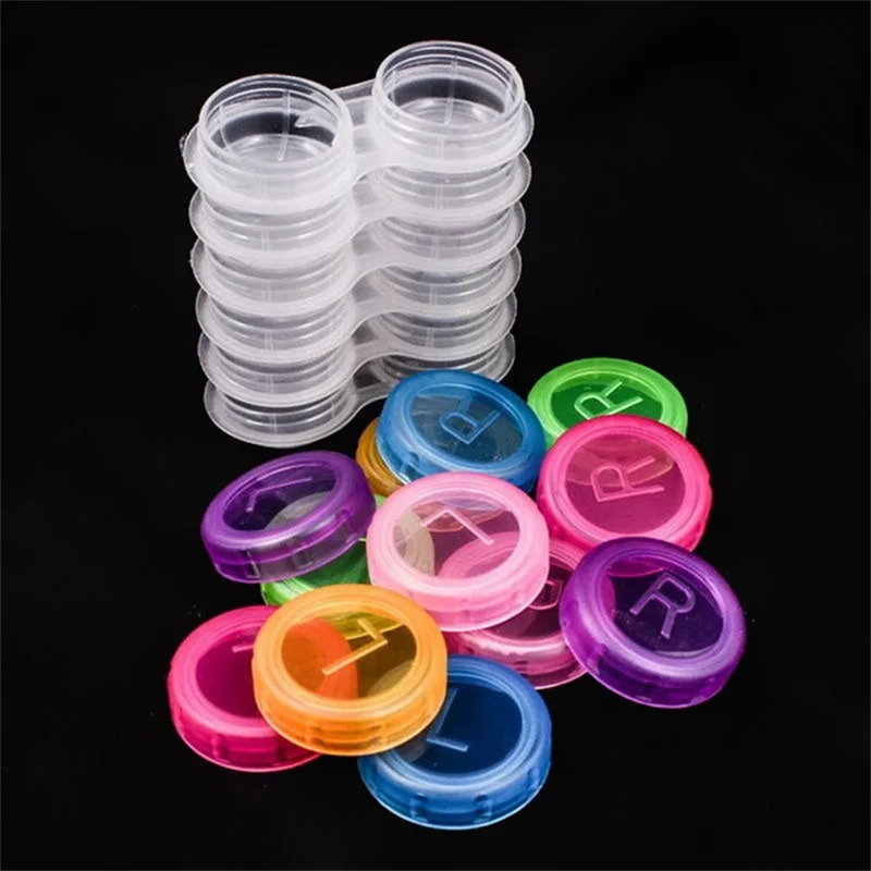 Travel Video Accessories - Kleurrijke doorzichtige contactlensdoosje houder container opbergset
