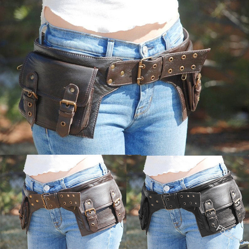 Travel Accessories Hip Belt - Middeleeuwse Steampunk Leer Utility Hip Riem