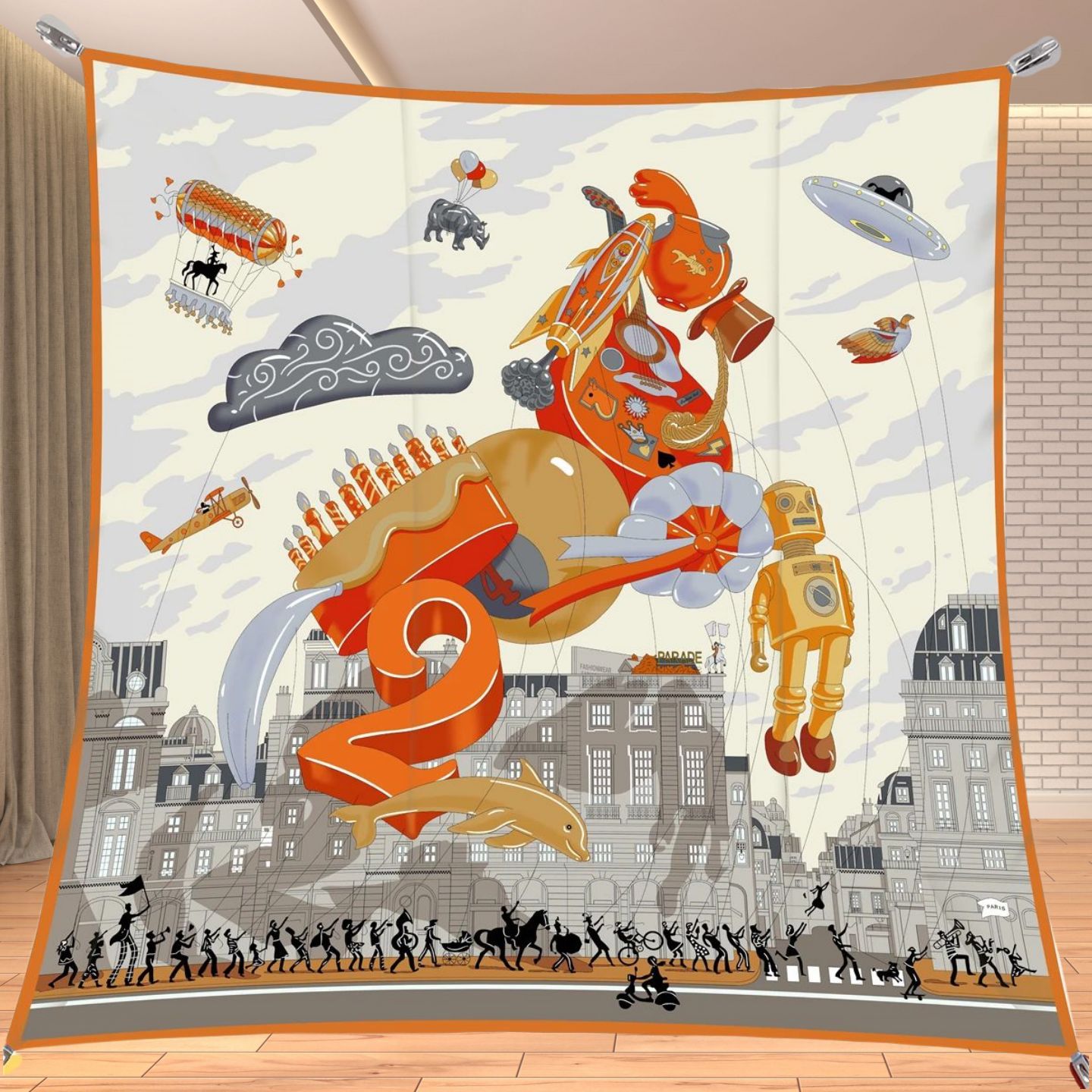 Travel Accessories Unisex - 90cm Twill Zijdeachtige Vierkante Sjaal Paard