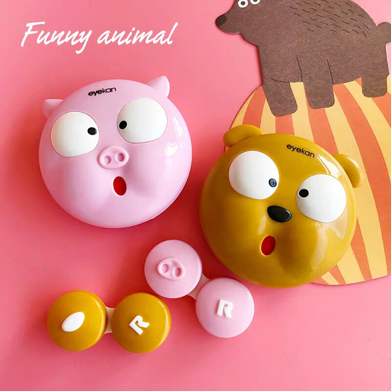 Travel Video Accessories - Leuk Varken Contactlenzen Case Voor Vrouwen