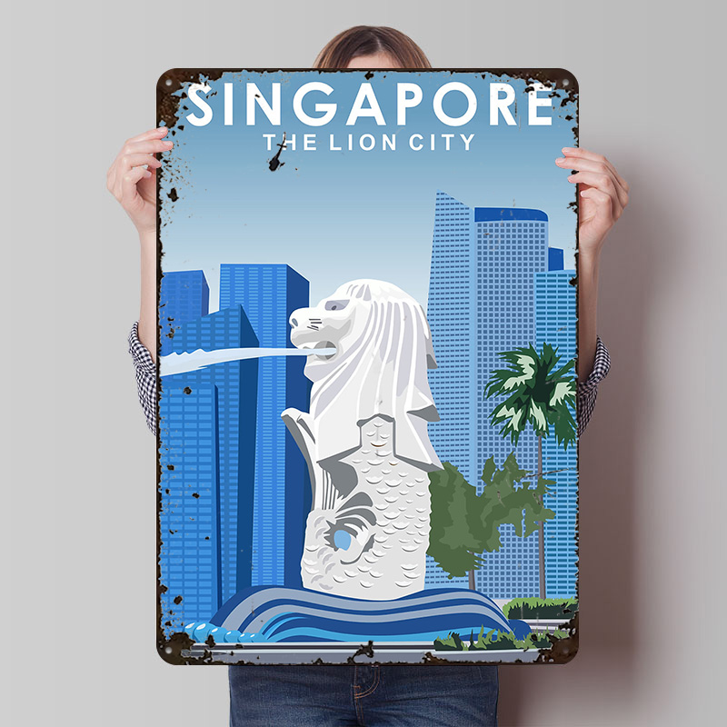 Travel Accessories Singapore - Singapore Travel Tin Poster Aangepaste muurkunst