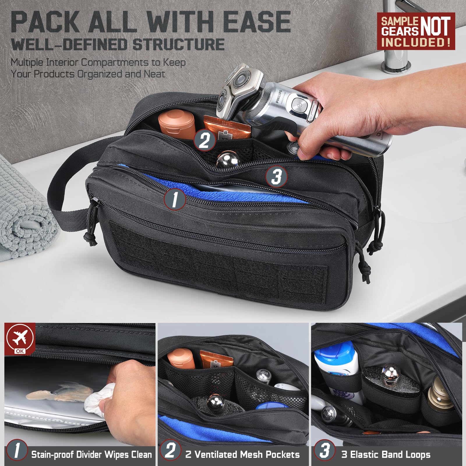 Tactische toilettas voor heren - Travel Accessories Toiletry Bag recensie en prijs